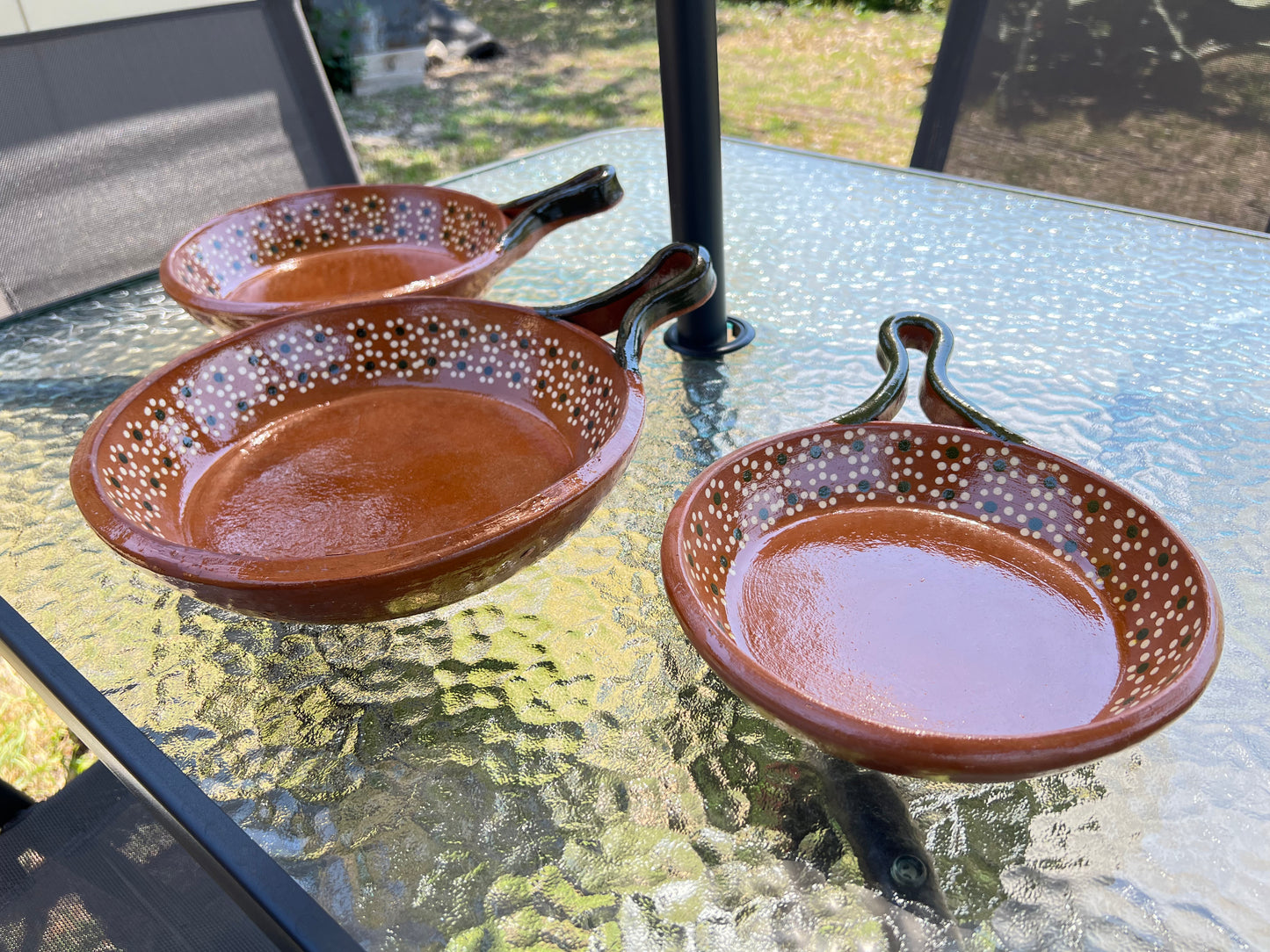 Set of 3 Traditional Earthenware Pans