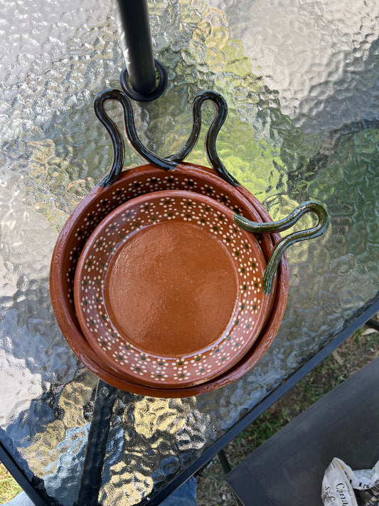 Set of 3 Traditional Earthenware Pans