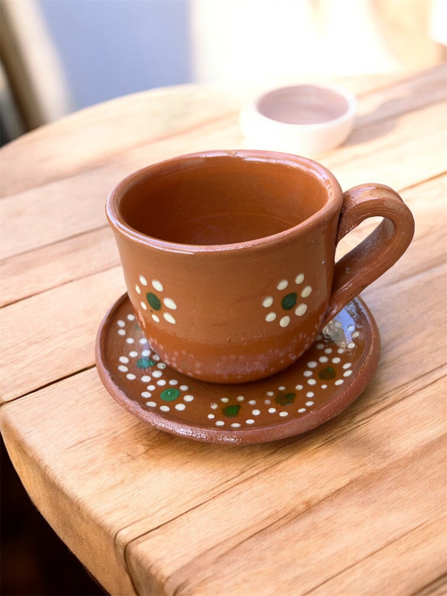 Handcrafted Clay Pitcher and Cup Set