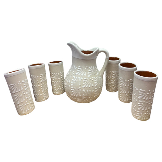 Handcrafted 1-Gallon Pitcher with 6 × 22oz Glasses Set